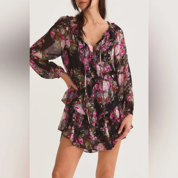 NWT LoveShackFancy Popover Dress In Midnight Muse